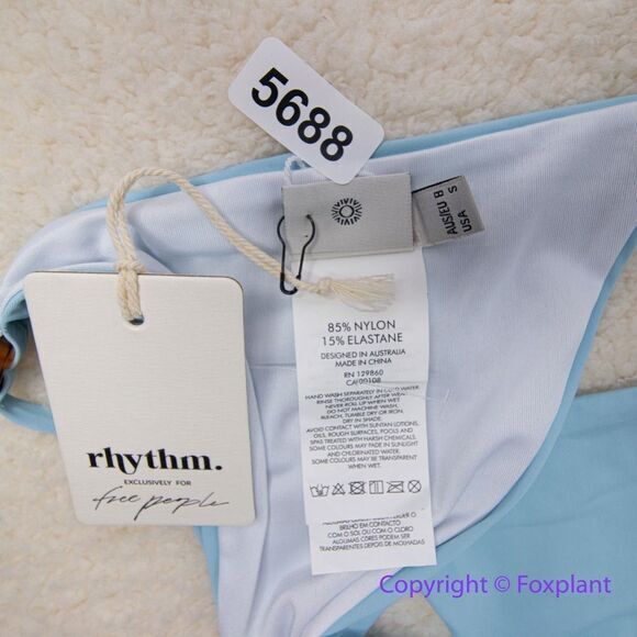 NEW Rhythm Free People Ring Itsy Bikini Bottom in baby blue, size‎ S - Picture 11 of 11